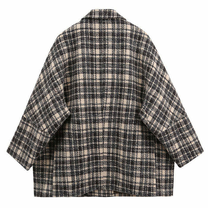 Chic Old Money Plaid Jacket for Y2K Aesthetic and Preppy Style