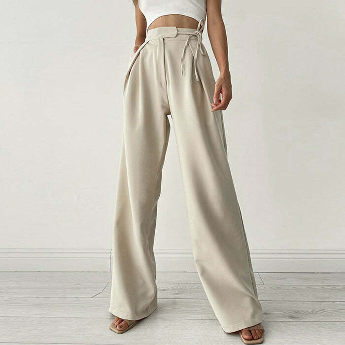 Chic Old Money Wide Pants for Effortless Y2K and Preppy Aesthetic