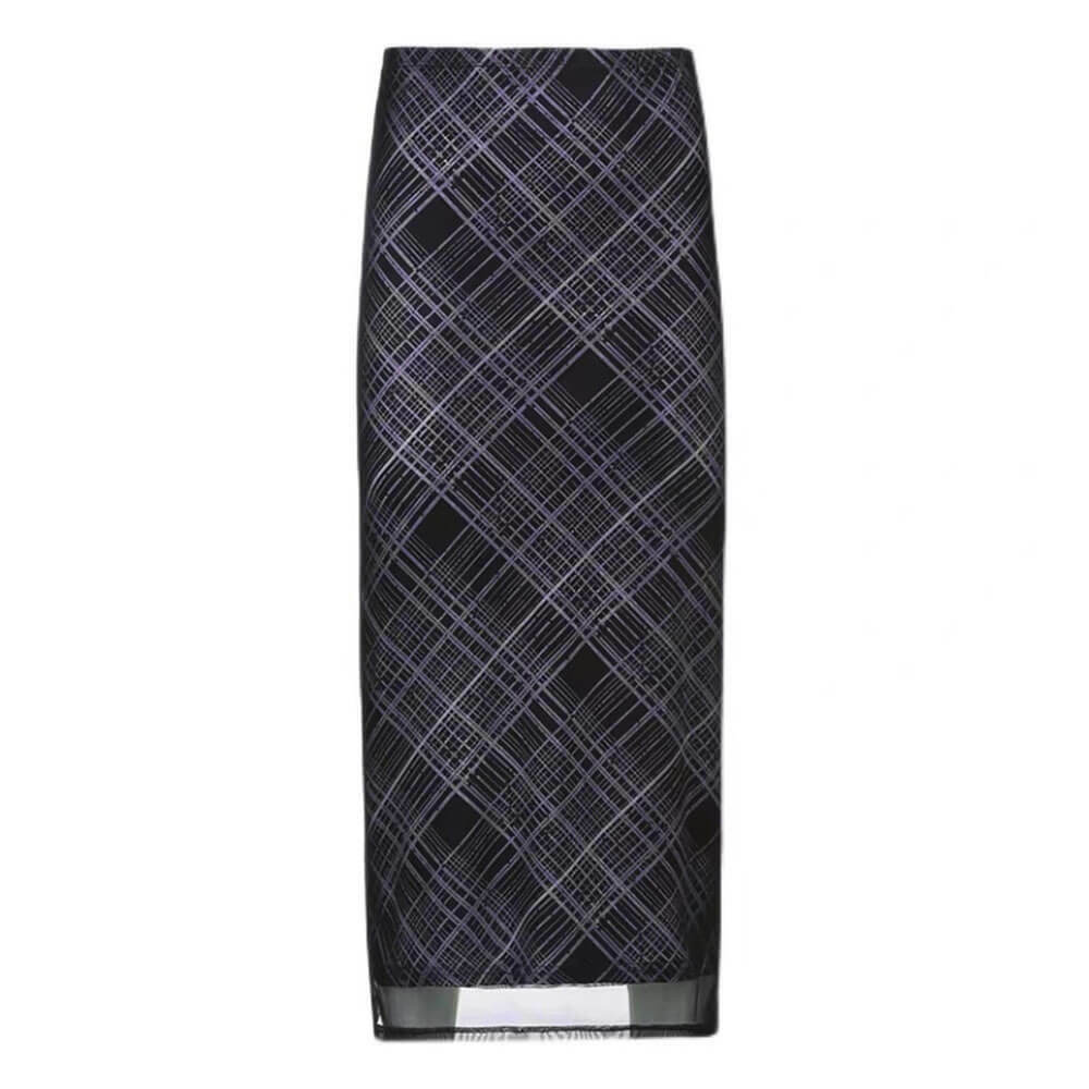 Chic Plaid Maxi Skirt for Y2K Aesthetic & Grunge Style Outfits