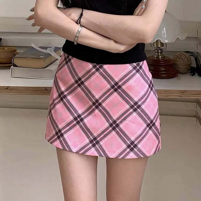 Chic Preppy Aesthetic Pink Cargo Skirt for Y2K Fashion Lovers