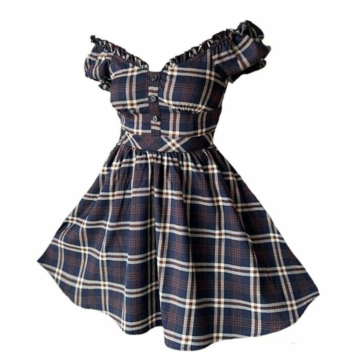 Chic Preppy Aesthetic Plaid Dress for Y2K Style Lovers