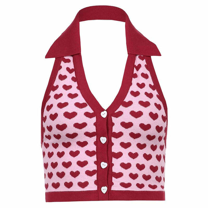 Chic Professional Heartbreaker Collared Top in Y2K Aesthetic Style