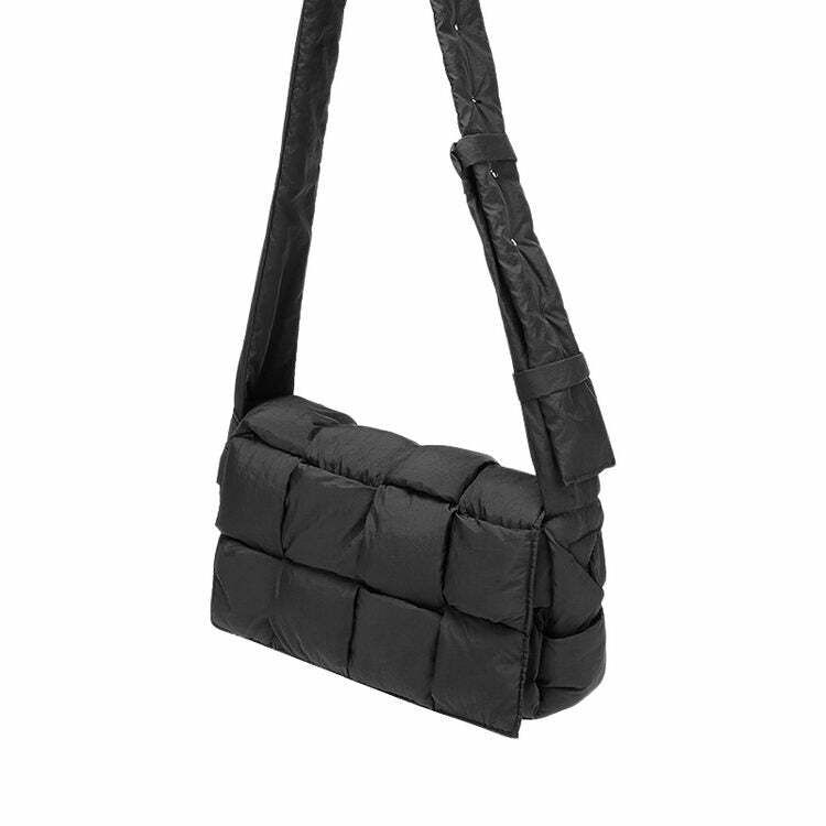 Chic Rectangular Padded Crossbody Bag for Y2K and Coquette Aesthetic