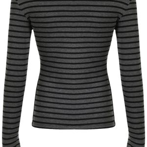 Chic Striped Off-Shoulder Knit Top for Y2K and Coquette Aesthetic