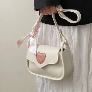 Chic Sweetheart Charm Shoulder Bag for Y2K Aesthetic Lovers