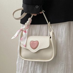 Chic Sweetheart Charm Shoulder Bag for Y2K Aesthetic Lovers