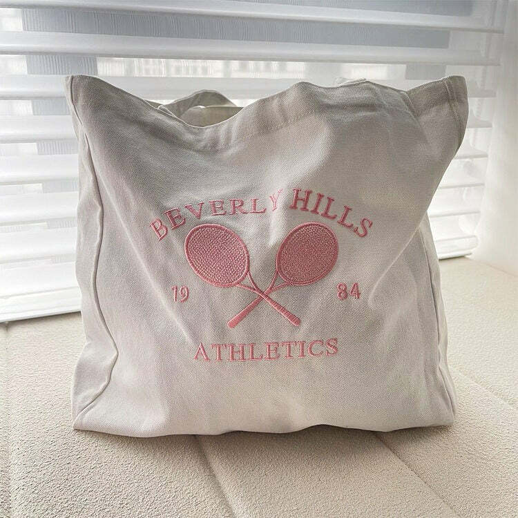 Chic Tennis Club Tote Bag for Y2K Aesthetic & Preppy Style Lovers