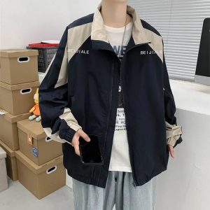 Chic Two-Tone Track Jacket for Y2K Aesthetic and Grunge Style Lovers