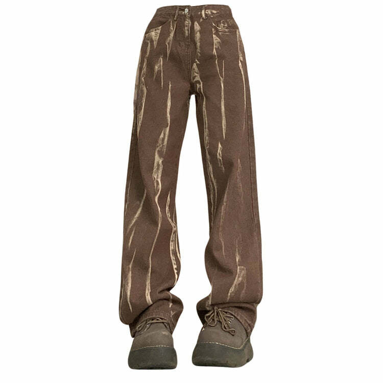 Chic Y2K Brown Jeans for Effortless Grunge and Coquette Aesthetic Looks