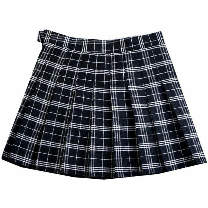 Chic Y2K Plaid Skirt for Coquette Aesthetic and Grunge Style Outfits