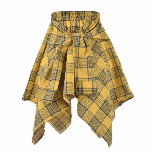 Chic Y2K Plaid Skirt for Coquette Aesthetic & Grunge Style Lovers