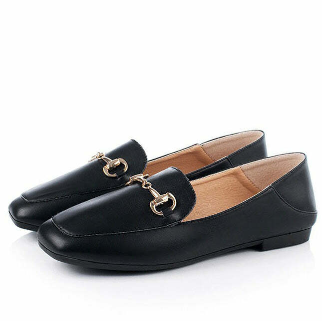 Chic Y2K Student Loafers for Preppy and Grunge Aesthetic Outfits