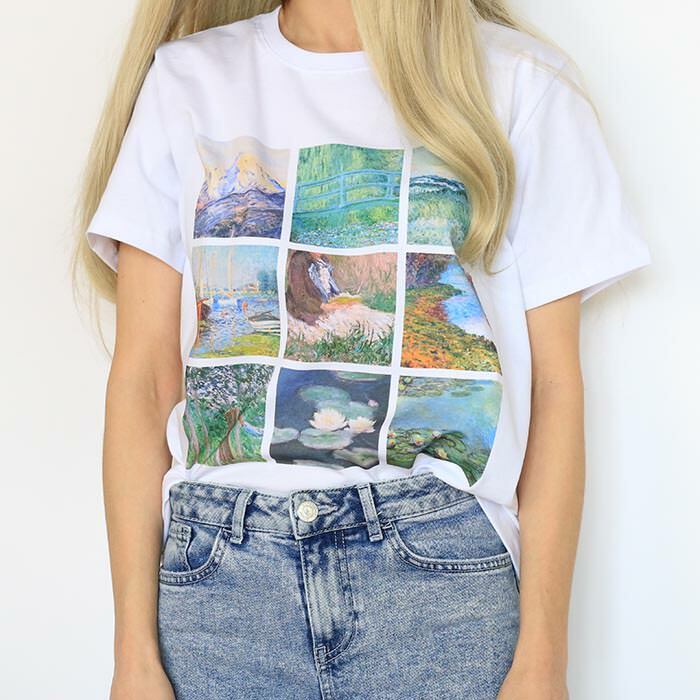 Claude Monet Tee - Y2K Aesthetic Art-Inspired Cute Top for Trendsetters