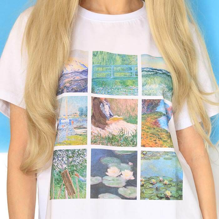 Claude Monet Tee - Y2K Aesthetic Art-Inspired Cute Top for Trendsetters