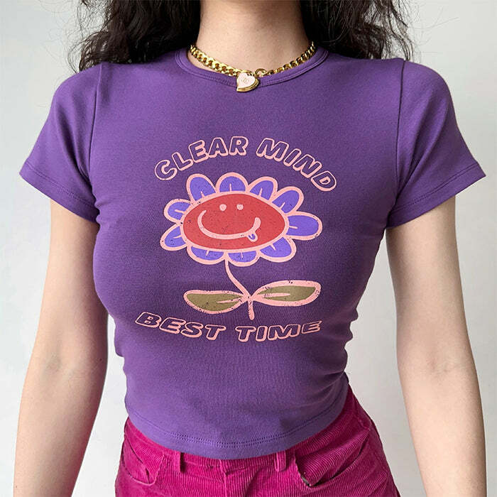 Clear Mind Graphic Crop Top - Y2K Aesthetic Cute Top for Trendy Outfits