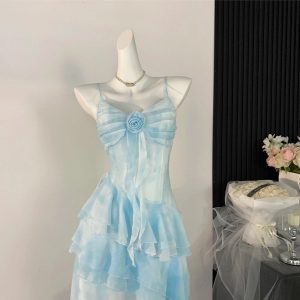 Cloud Dream Layered Dress - Y2K Aesthetic with Coquette Style Vibes