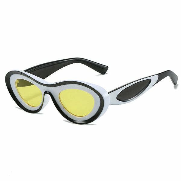 Colorblock Double Agent Sunglasses - Y2K Aesthetic Statement Accessory