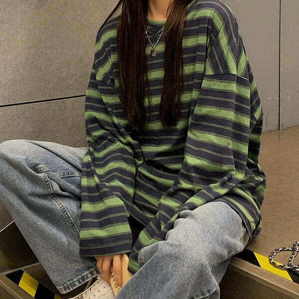 Come As You Are Striped Top - Y2K Aesthetic Cute Hoodie for Effortless Style