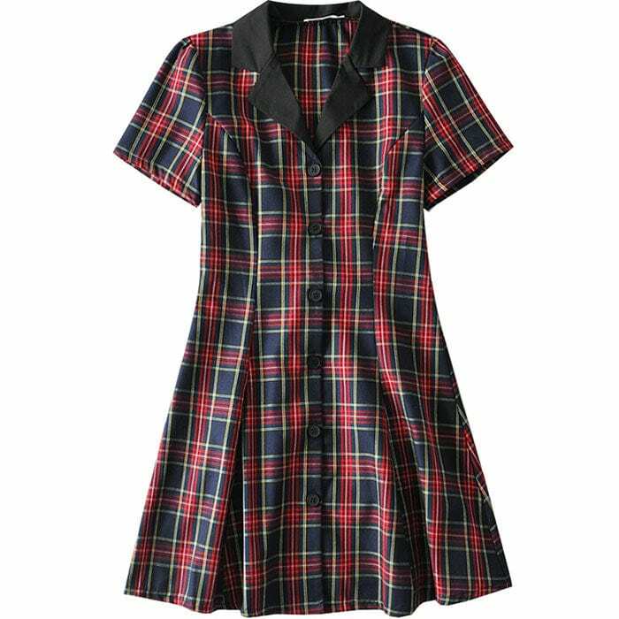 Come As You Are Y2K Plaid Dress - Embrace Coquette & Grunge Aesthetics