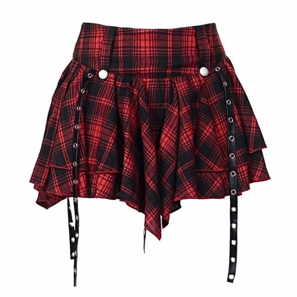 Come As You Are Y2K Plaid Skirt - Embrace Grunge & Coquette Aesthetic