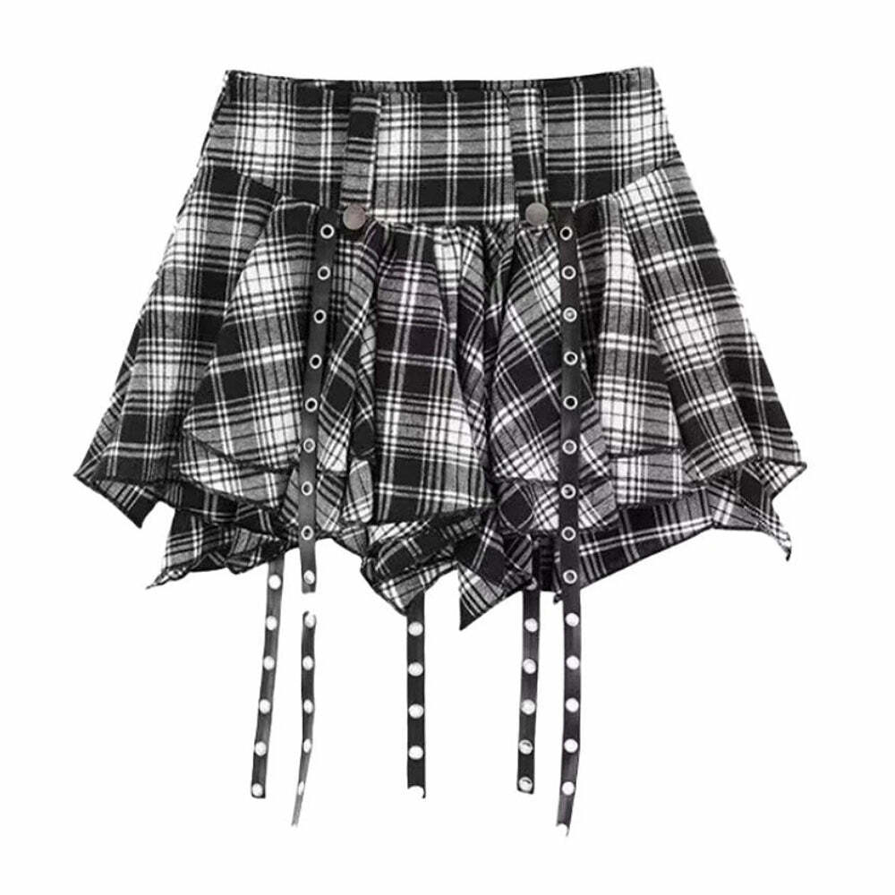 Come As You Are Y2K Plaid Skirt - Embrace Grunge & Coquette Aesthetic