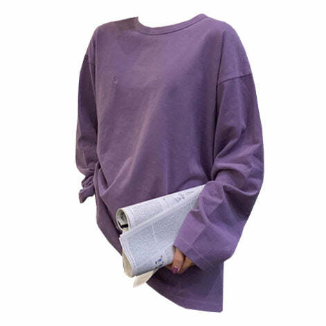 Comfy Cute Long Sleeve Tee in Y2K Style for Aesthetic Outfits