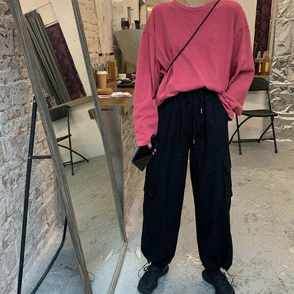 Comfy Cute Long Sleeve Tee in Y2K Style for Aesthetic Outfits