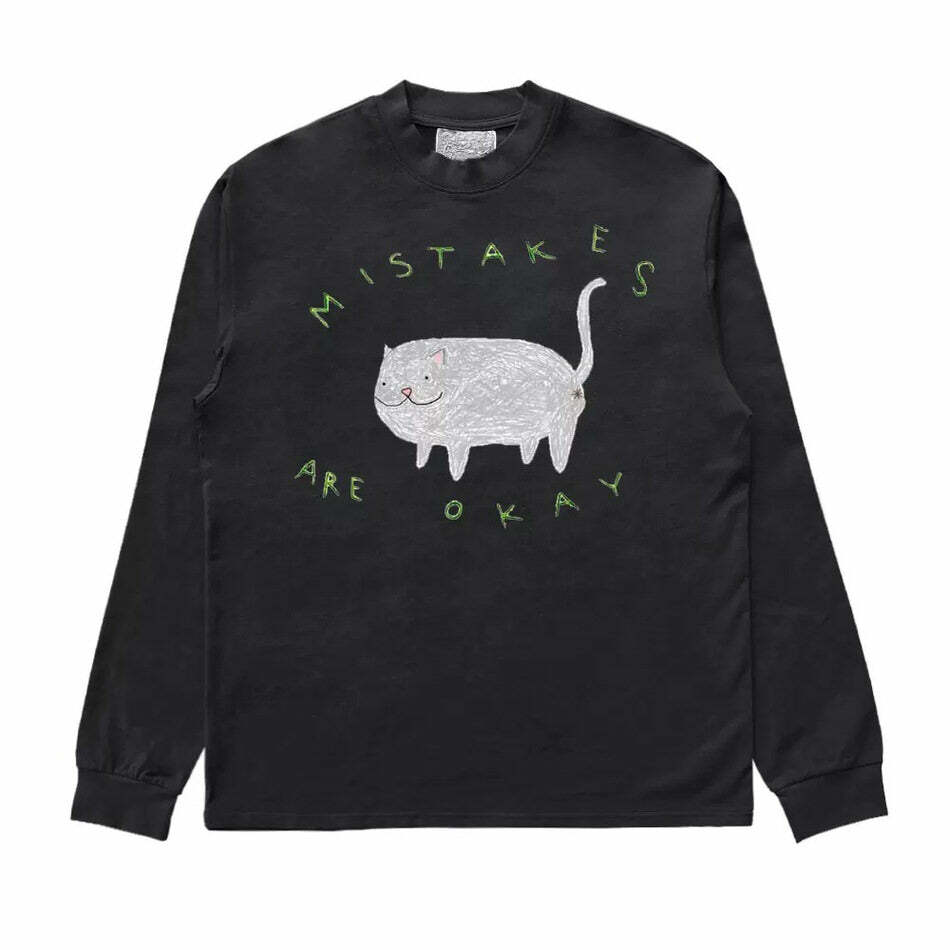 Comfy Fat Cat Sweatshirt - Y2K Aesthetic Cute Hoodie for Cozy Vibes