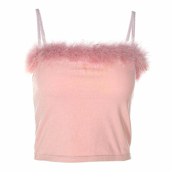 Coquette Aesthetic Babe Furry Top for Y2K Fashion Lovers