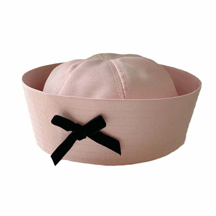 Coquette Aesthetic Bow Sailor Hat for Y2K Fashion Lovers