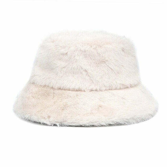 Coquette Aesthetic Fluffy Bucket Hat for Y2K Fashion Lovers