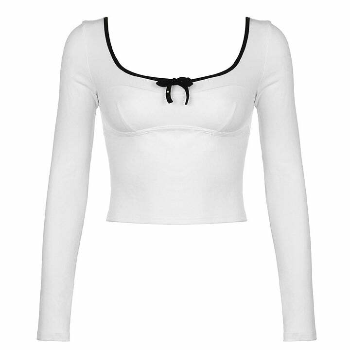 Coquette Aesthetic Long Sleeve Top - Y2K Fashion Cute & Comfy Style