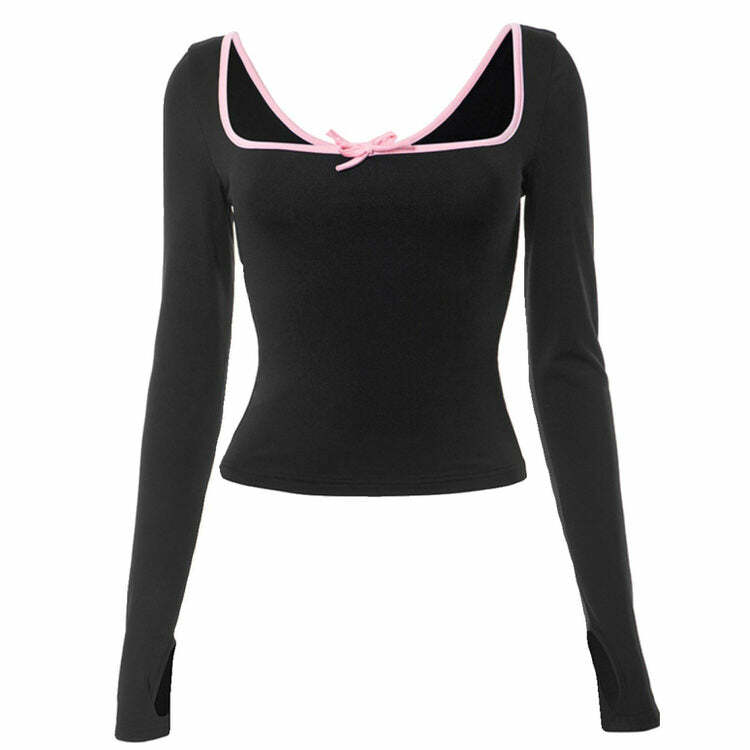 Coquette Aesthetic Long Sleeve Top - Y2K Fashion Cute & Comfy Style