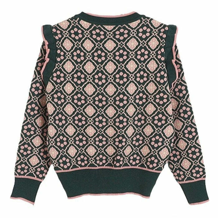 Coquette Aesthetic Princess Cat Knit Pullover - Y2K Style Sweater