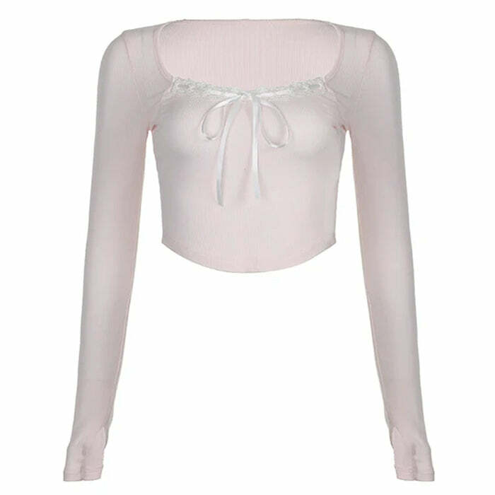 Coquette Baby Bow Pink Top - Y2K Aesthetic Cute Top for Stylish Looks