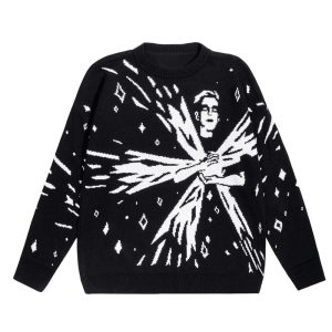 Cosmic Vision Y2K Graphic Sweater for Aesthetic Outfits and Cozy Vibes