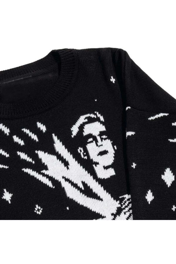 Cosmic Vision Y2K Graphic Sweater for Aesthetic Outfits and Cozy Vibes