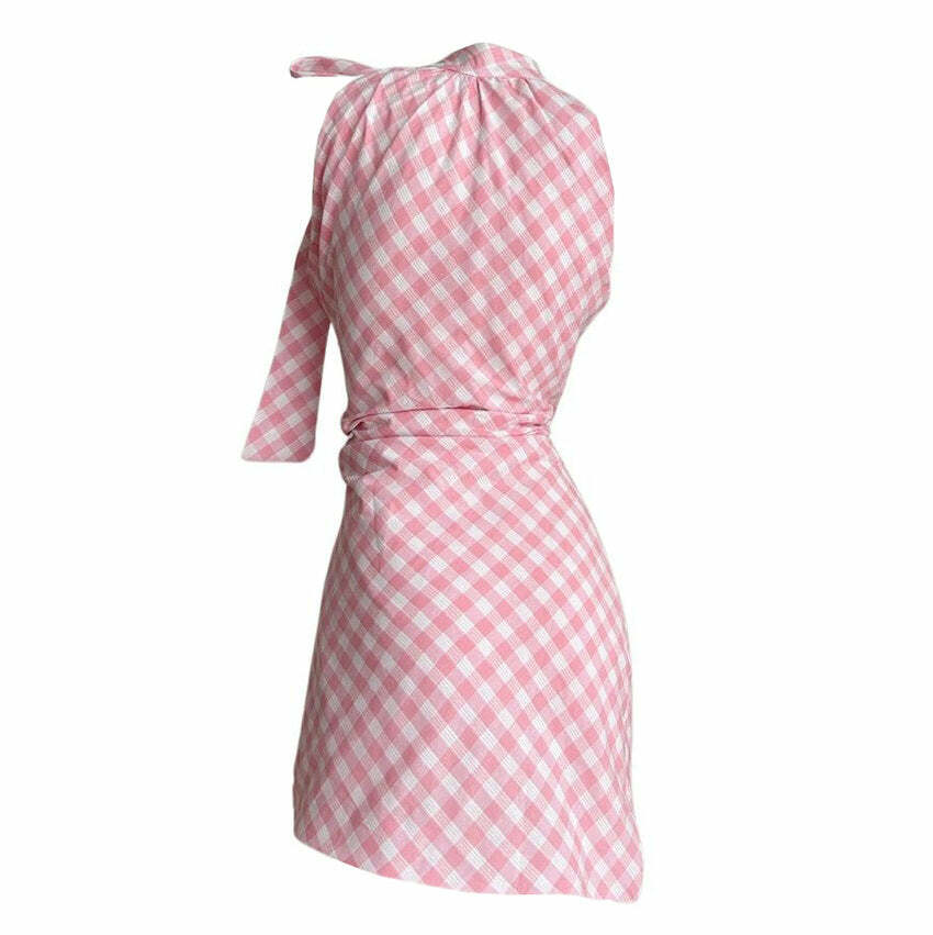 Cottagecore Gingham Picnic Dress - Y2K Aesthetic Summer Vibes