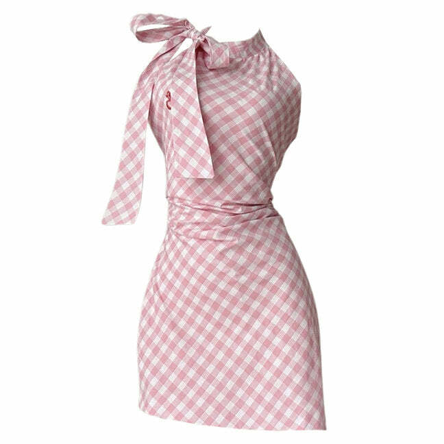 Cottagecore Gingham Picnic Dress - Y2K Aesthetic Summer Vibes