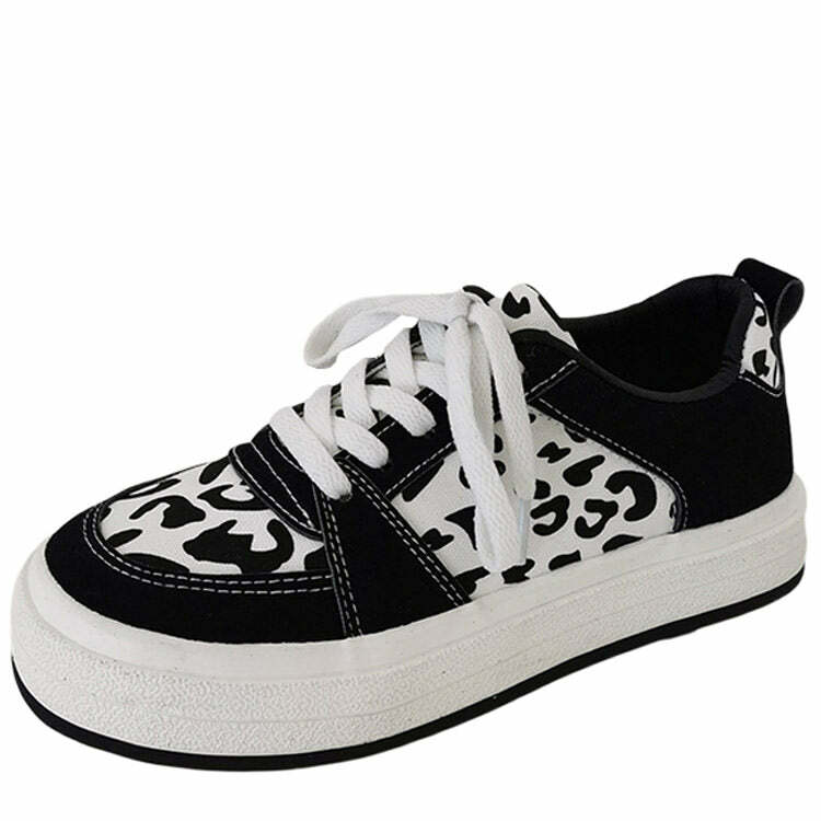 Cow Print Y2K Aesthetic Sneakers for Cute and Comfy Outfits