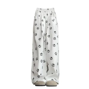 Cozy Animal Print Lounge Pants for Y2K Aesthetic and Comfy Style