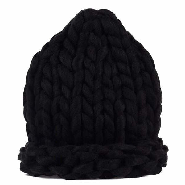 Cozy Big Loop Knitted Hat for Y2K Aesthetic and Grunge Style Outfits