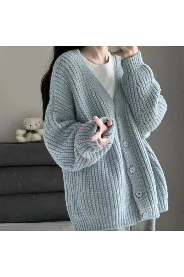 Cozy Blush Chunky Cardigan for Y2K Aesthetic and Fall Fashion