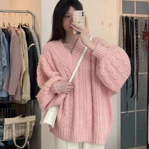 Cozy Chunky Knit Sweater for Y2K Aesthetic & Grunge Style Outfits