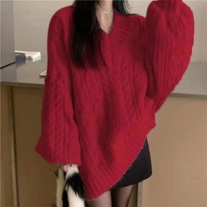 Cozy Chunky Knit Sweater for Y2K Aesthetic & Grunge Style Outfits