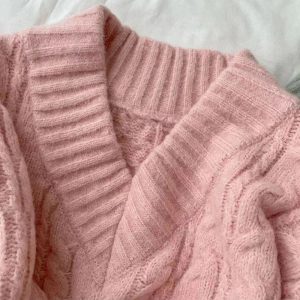 Cozy Chunky Knit Sweater for Y2K Aesthetic & Grunge Style Outfits