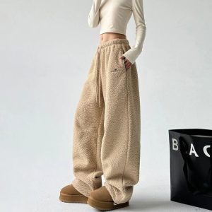 Cozy Cloud Fleece Pants for Y2K Aesthetic & Comfy Grunge Style