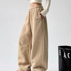 Cozy Cloud Fleece Pants for Y2K Aesthetic & Comfy Grunge Style