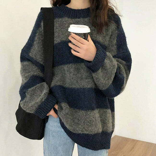 Cozy Days Striped Sweater - Y2K Aesthetic Knit for Comfy Fall Vibes