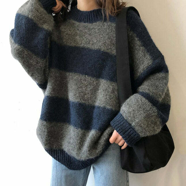 Cozy Days Striped Sweater - Y2K Aesthetic Knit for Comfy Fall Vibes